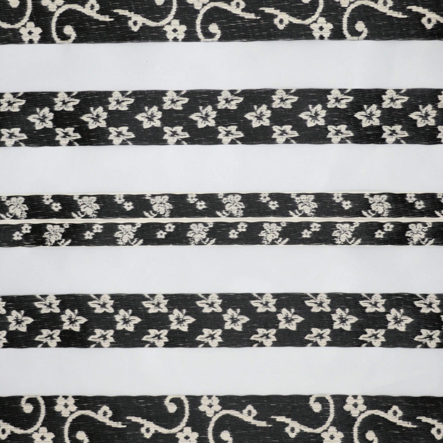 Black & White Sheer Stripe Brocade per/metre
