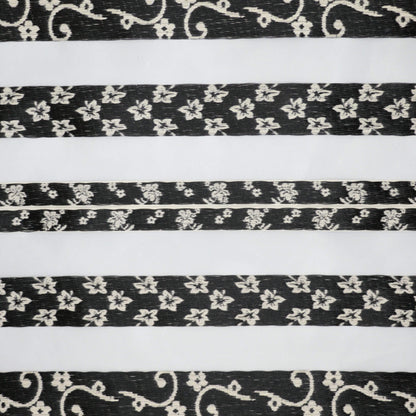 Black & White Sheer Stripe Brocade per/metre