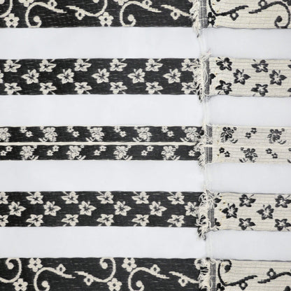Black & White Sheer Stripe Brocade per/metre