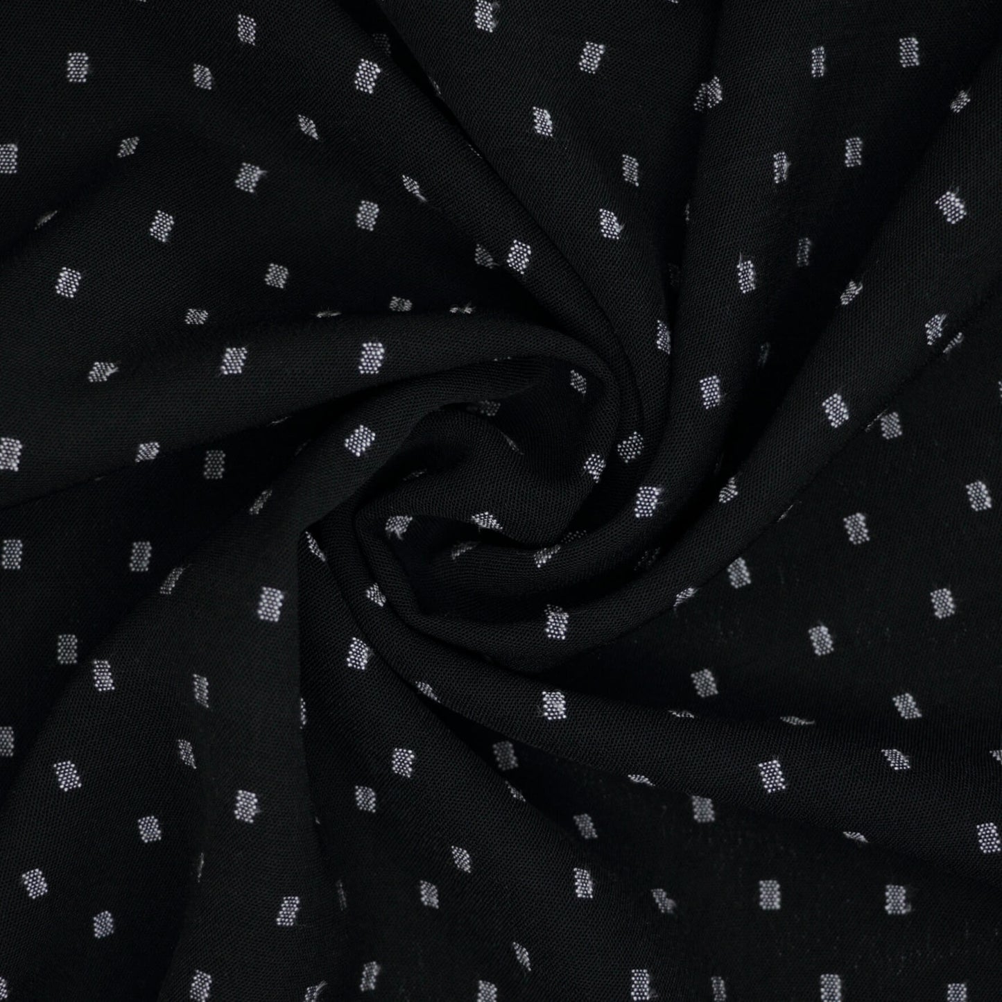 Black and White Dobby Weave Polyester per/metre