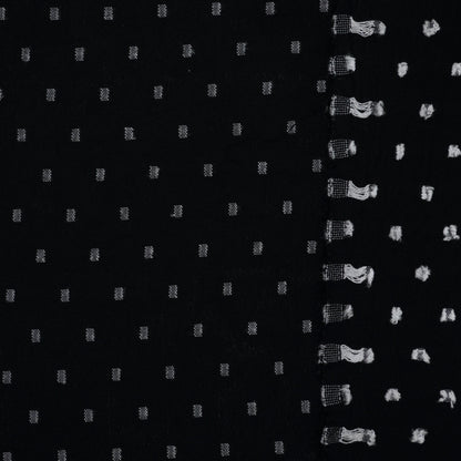 Black and White Dobby Weave Polyester per/metre