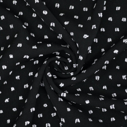 Black and White Dobby Weave Polyester per/metre