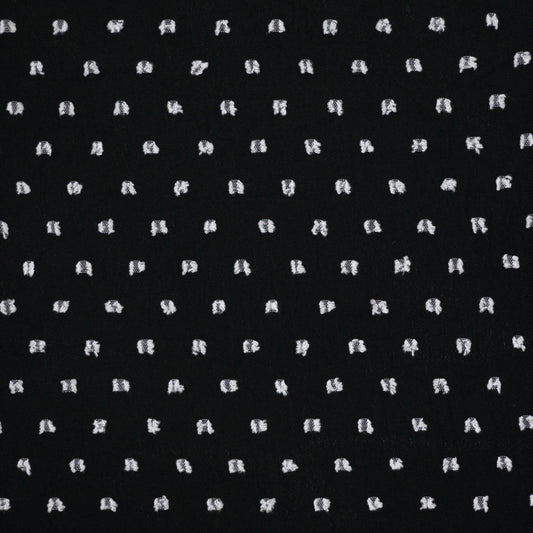 Black and White Dobby Weave Polyester per/metre