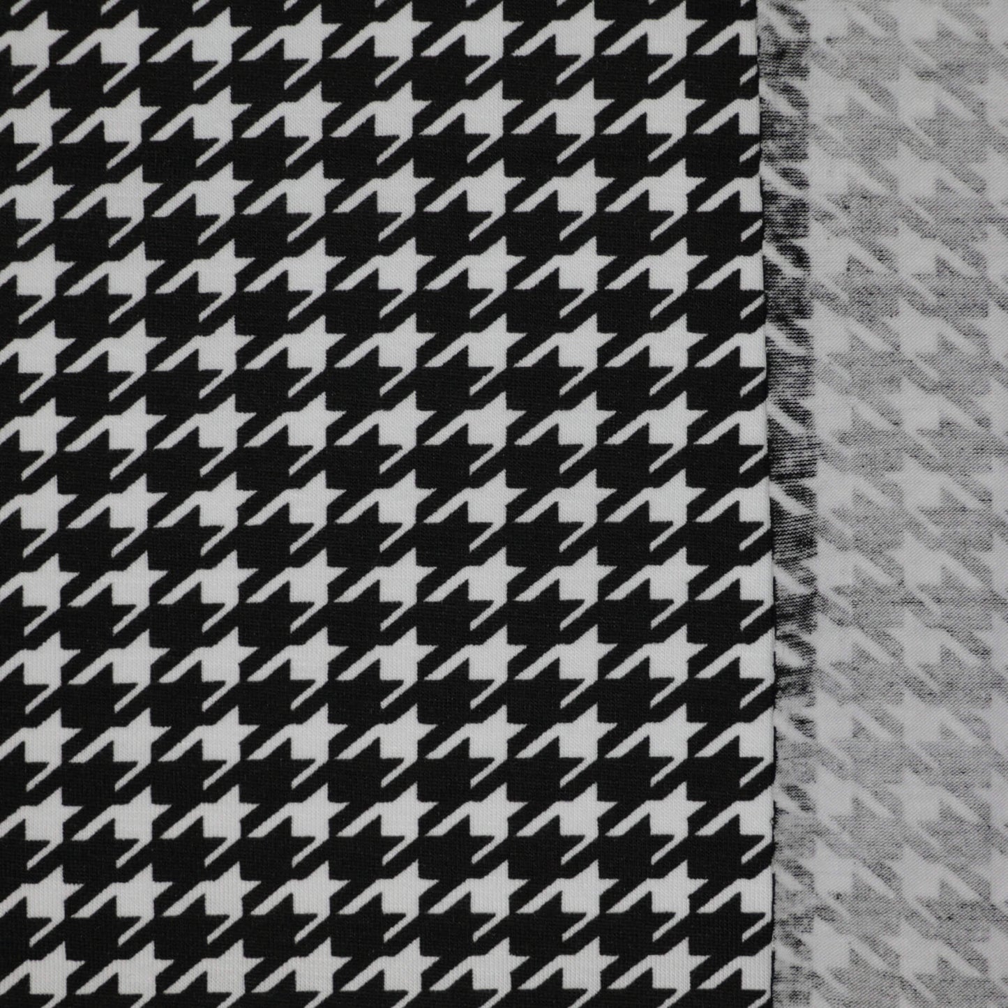 Black and White Cotton Houndstooth Jersey per/metre