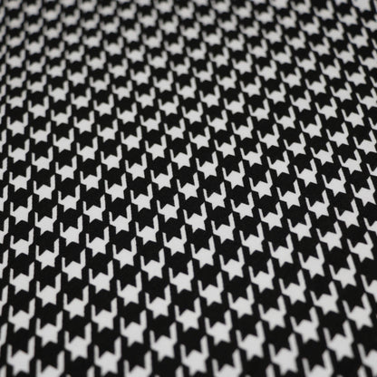 Black and White Cotton Houndstooth Jersey per/metre