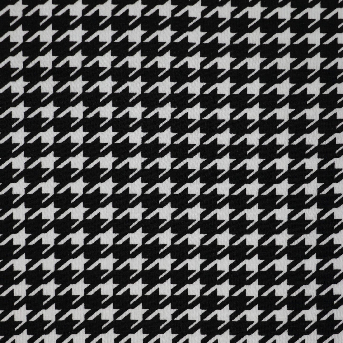 Black and White Cotton Houndstooth Jersey per/metre