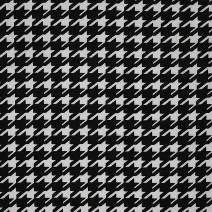 Black and White Cotton Houndstooth Jersey per/metre