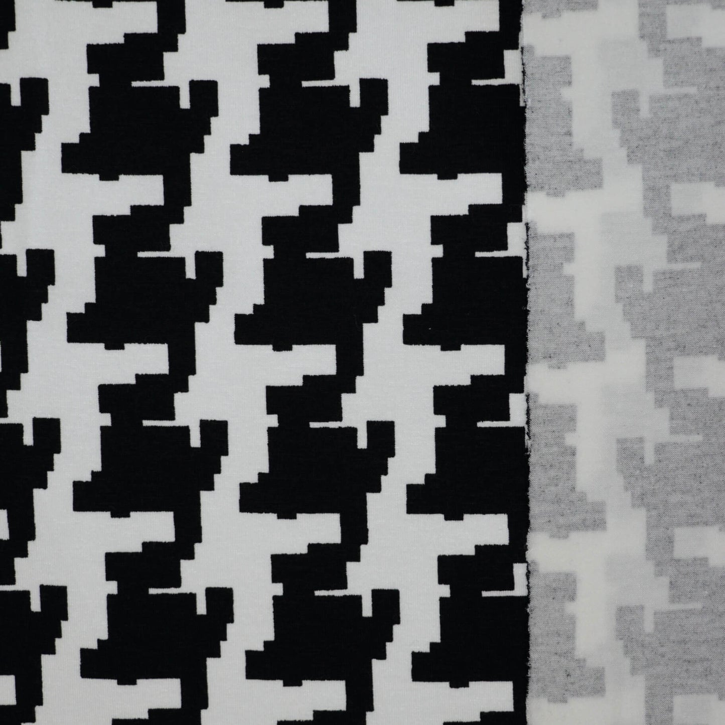Black and White Large Houndstooth Cotton Jersey per/metre