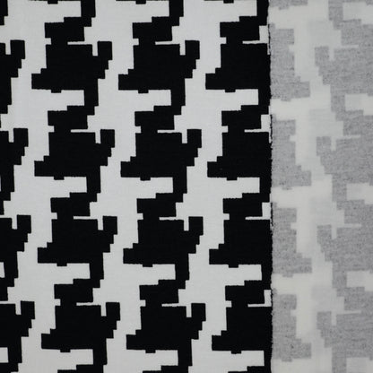 Black and White Large Houndstooth Cotton Jersey per/metre