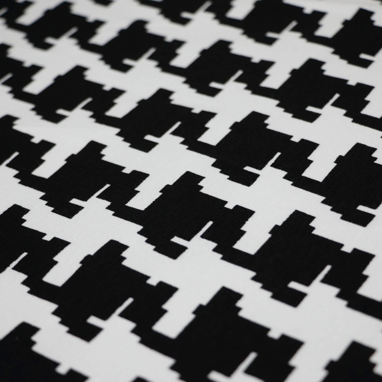 Black and White Large Houndstooth Cotton Jersey per/metre