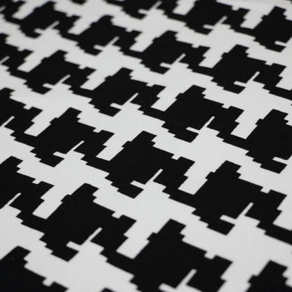 Black and White Large Houndstooth Cotton Jersey per/metre