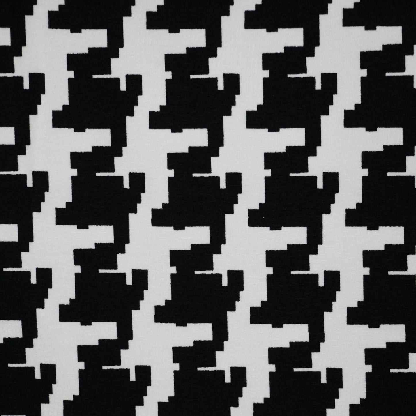 Black and White Large Houndstooth Cotton Jersey per/metre