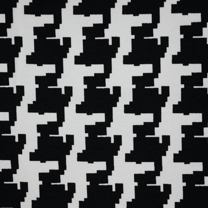 Black and White Large Houndstooth Cotton Jersey per/metre