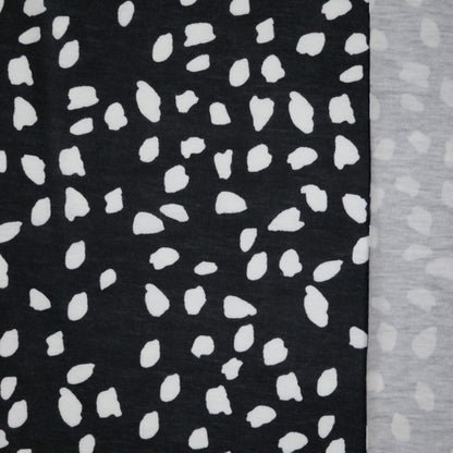 Black and White Spot Jersey per/metre