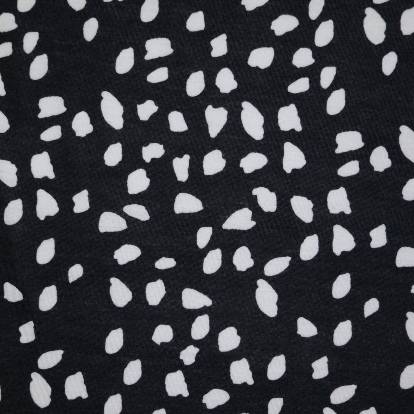Black and White Spot Jersey per/metre