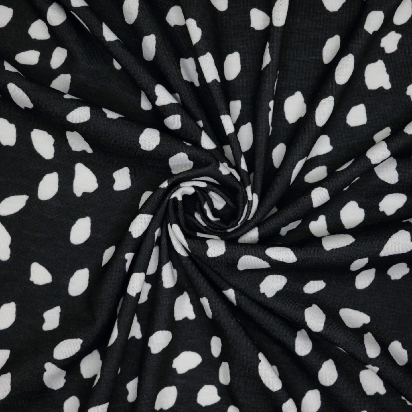 Black and White Spot Jersey per/metre