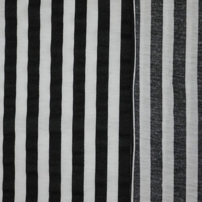 Black and White Stripe Jersey per/metre