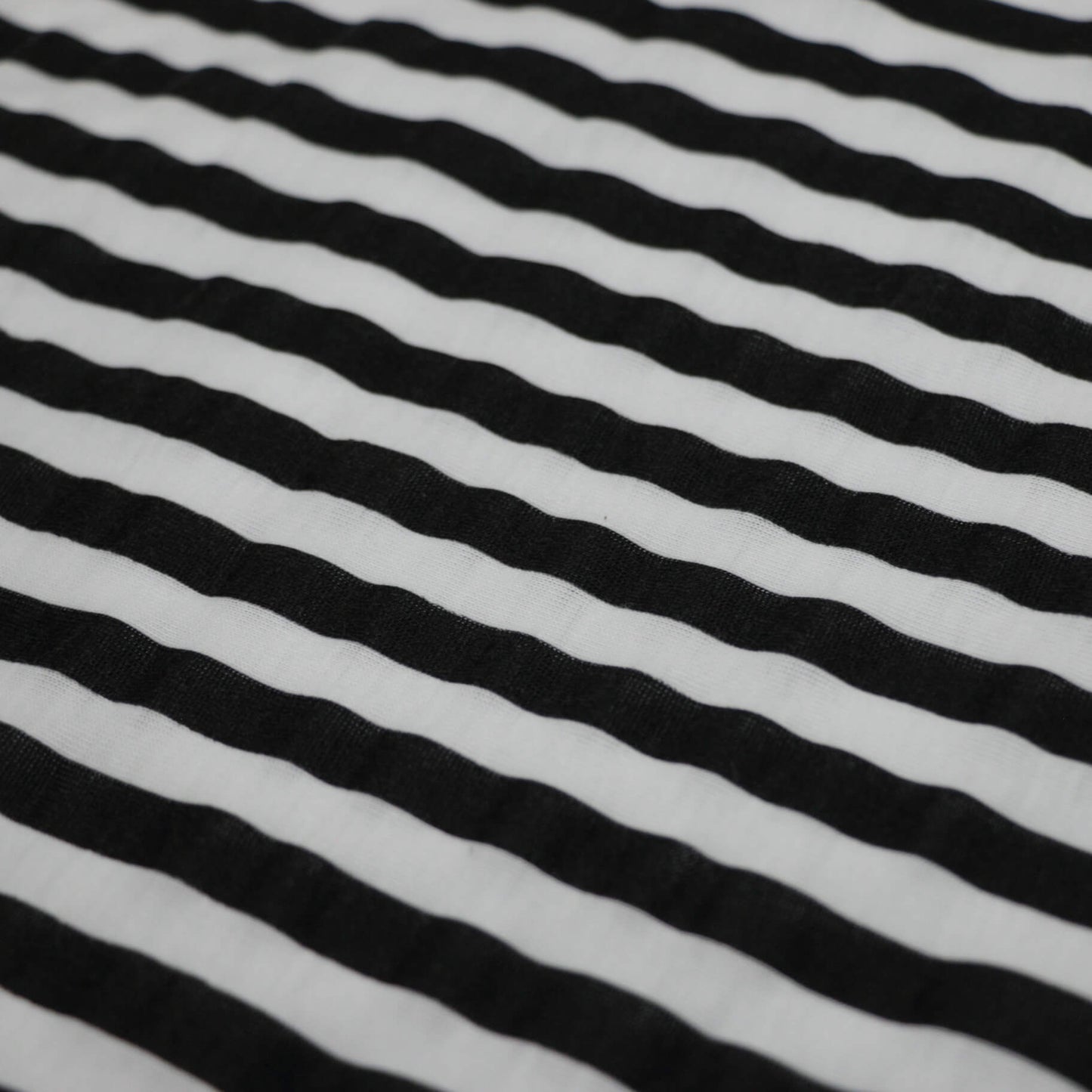 Black and White Stripe Jersey per/metre