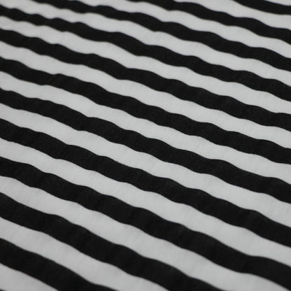 Black and White Stripe Jersey per/metre