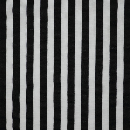 Black and White Stripe Jersey per/metre