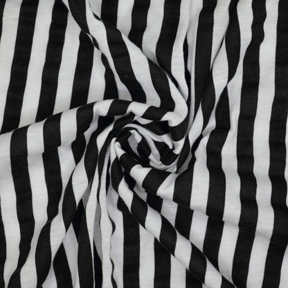 Black and White Stripe Jersey per/metre