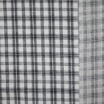 Black and White Windowpane Plaid Jersey per/metre