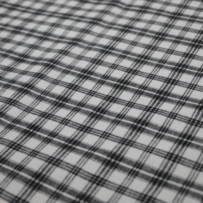 Black and White Windowpane Plaid Jersey per/metre