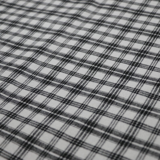 Black and White Windowpane Plaid Jersey per/metre
