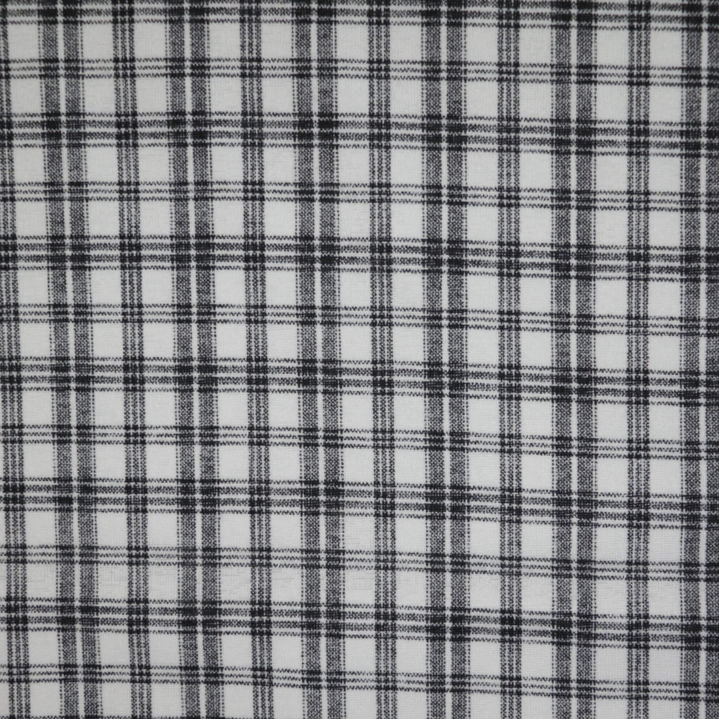 Black and White Windowpane Plaid Jersey per/metre