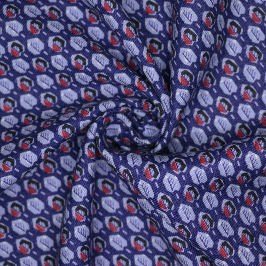 Blue Abstract Vintage Cotton Brushed per/metre