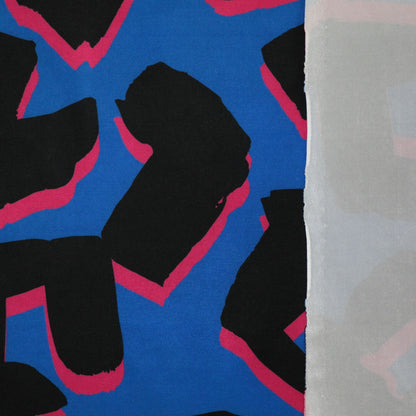 Blue Bold Abstract Print ITY per/metre