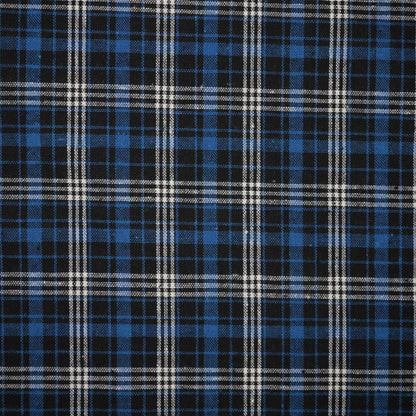 Blue Brushed Check Cotton Blend 1m