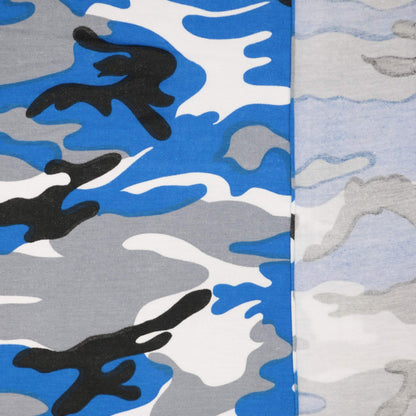 Blue Camo Jersey per/metre