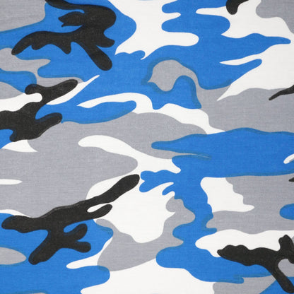 Blue Camo Jersey per/metre