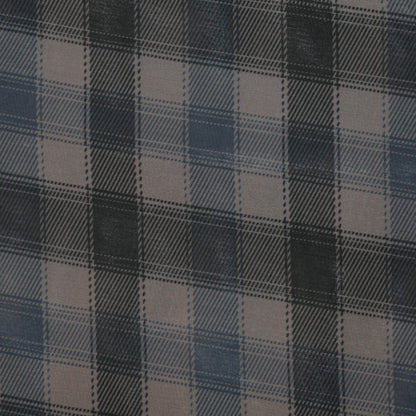 Blue & Black Plaid Chiffon per/metre