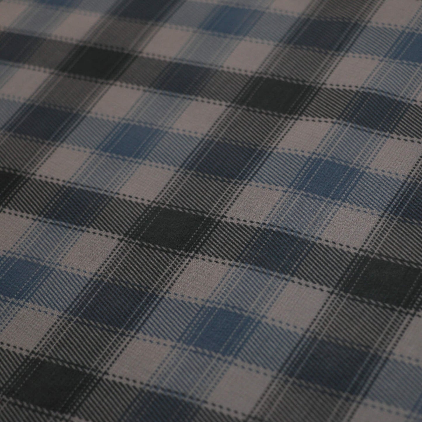 Blue & Black Plaid Chiffon per/metre