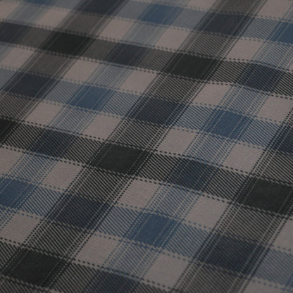 Blue & Black Plaid Chiffon per/metre