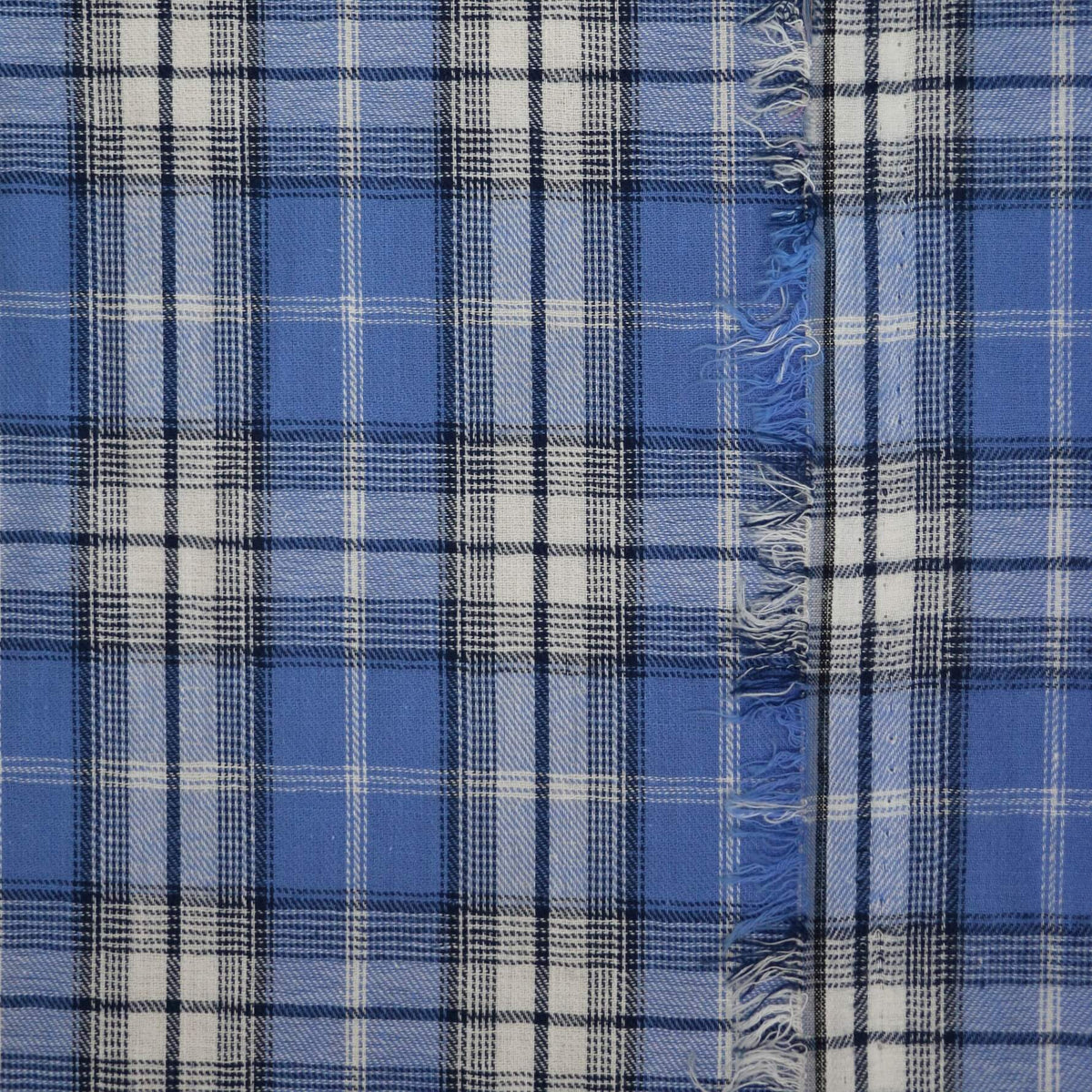 Blue Check Cotton per/metre