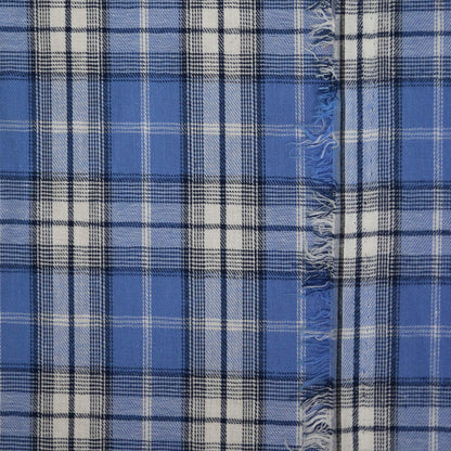 Blue Check Cotton per/metre