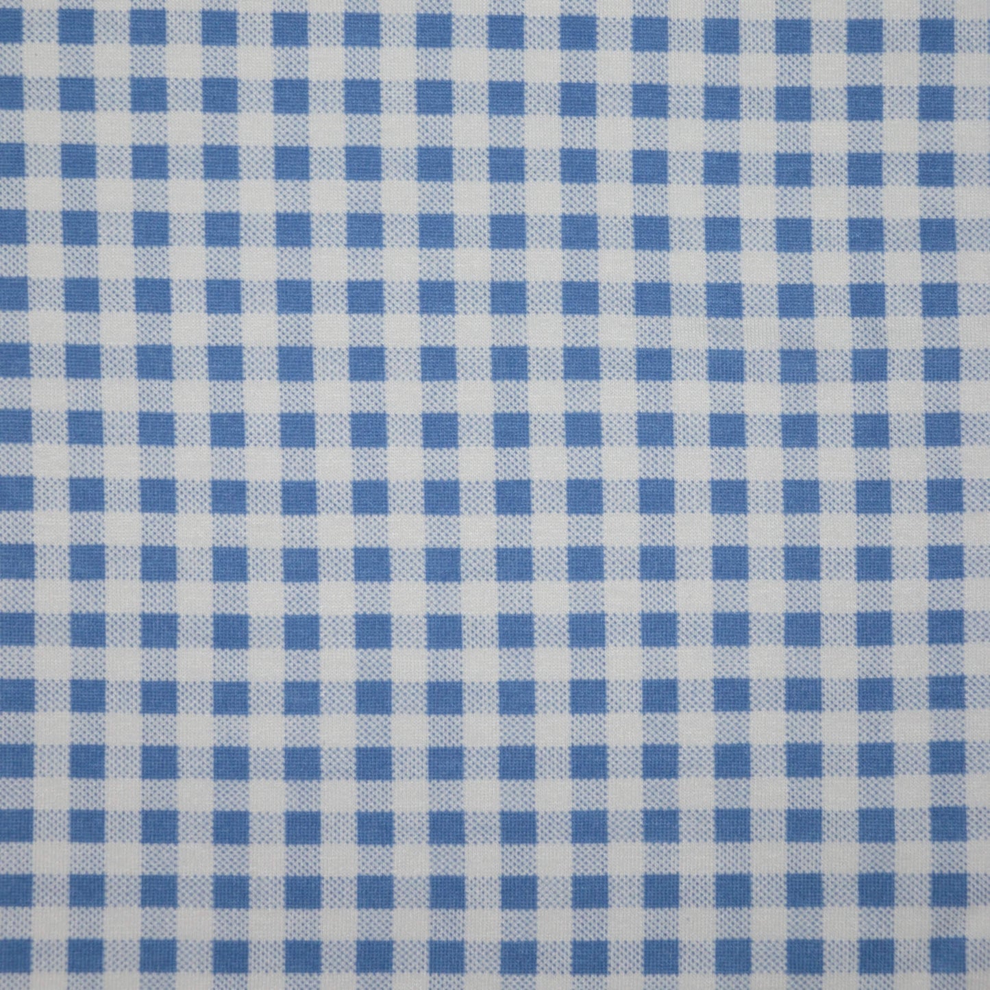 Blue Gingham Cotton Jersey 1m