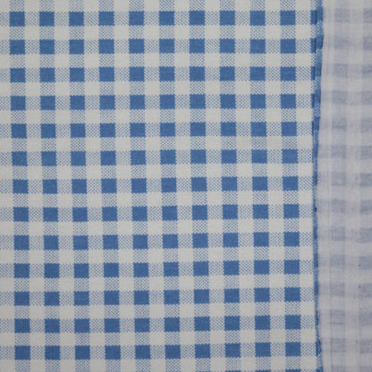 Blue Gingham Cotton Jersey 1m