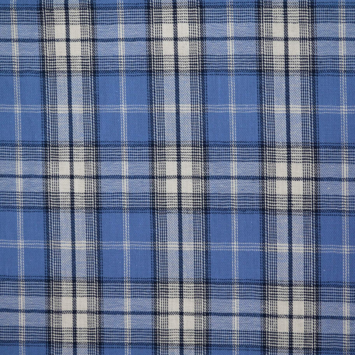 Blue Check Cotton per/metre