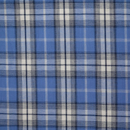 Blue Check Cotton per/metre