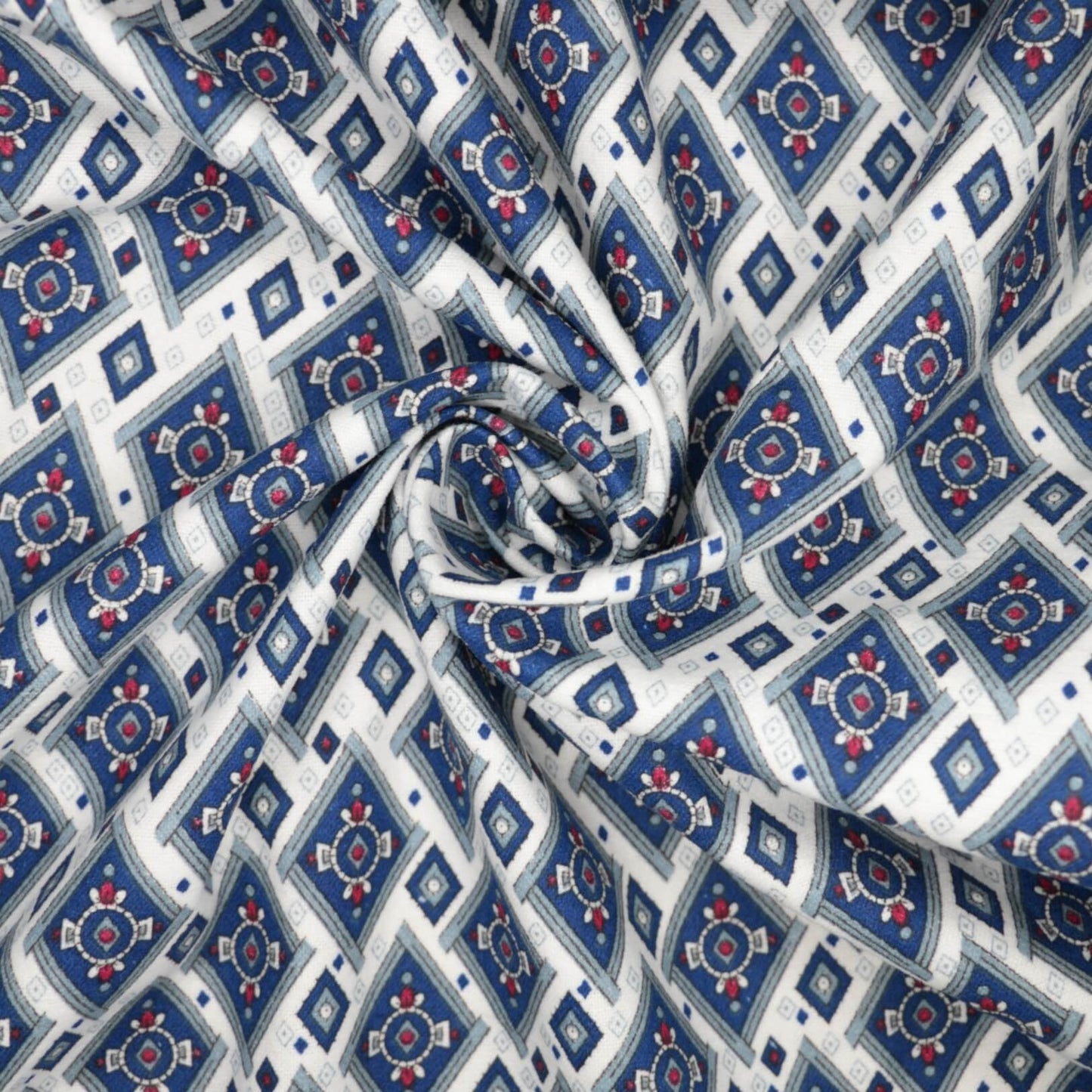 Blue Diamond Brushed Cotton 1m