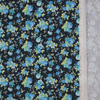 Blue Ditsy Floral Crepe per/metre