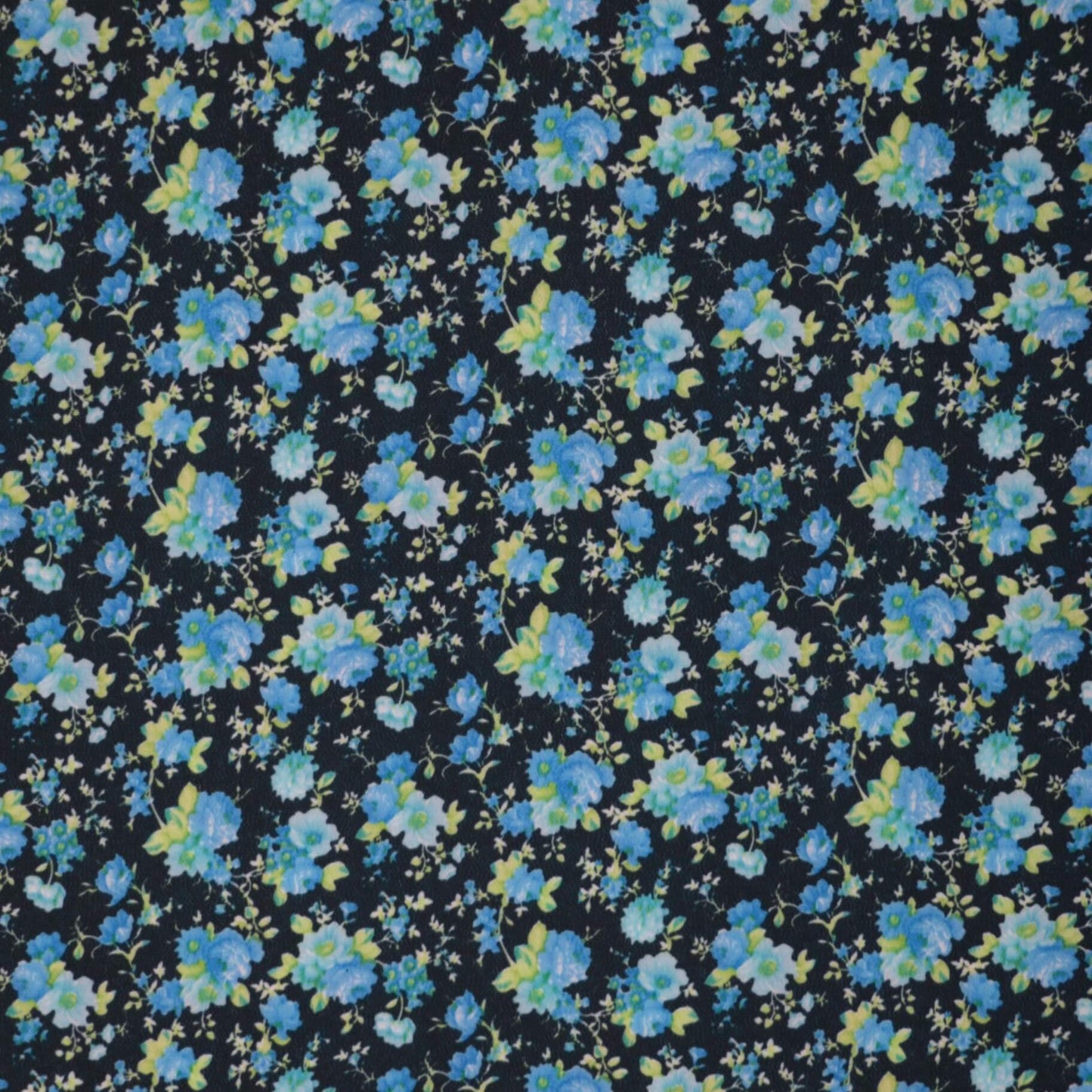 Blue Ditsy Floral Crepe per/metre
