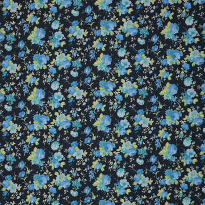 Blue Ditsy Floral Crepe per/metre
