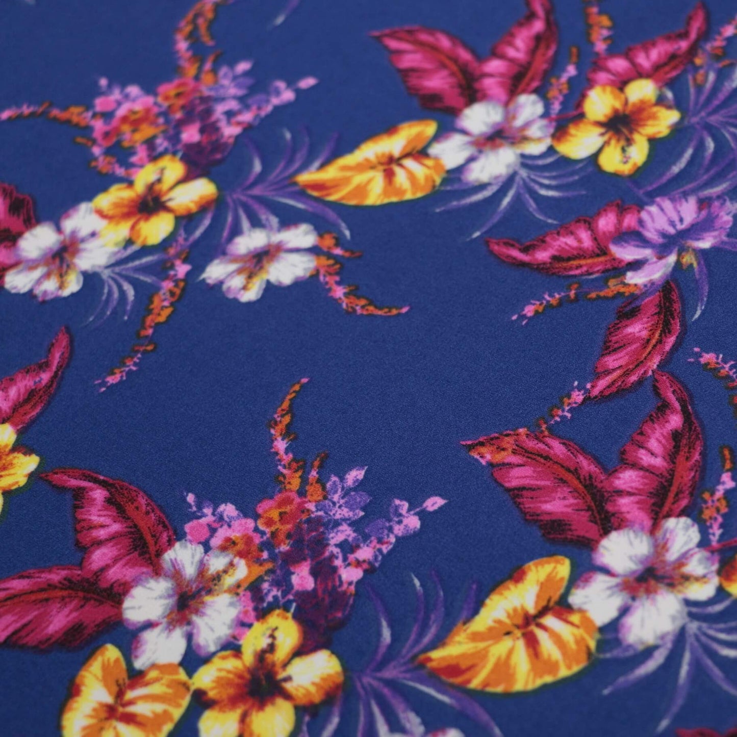Blue Floral Georgette per/metre