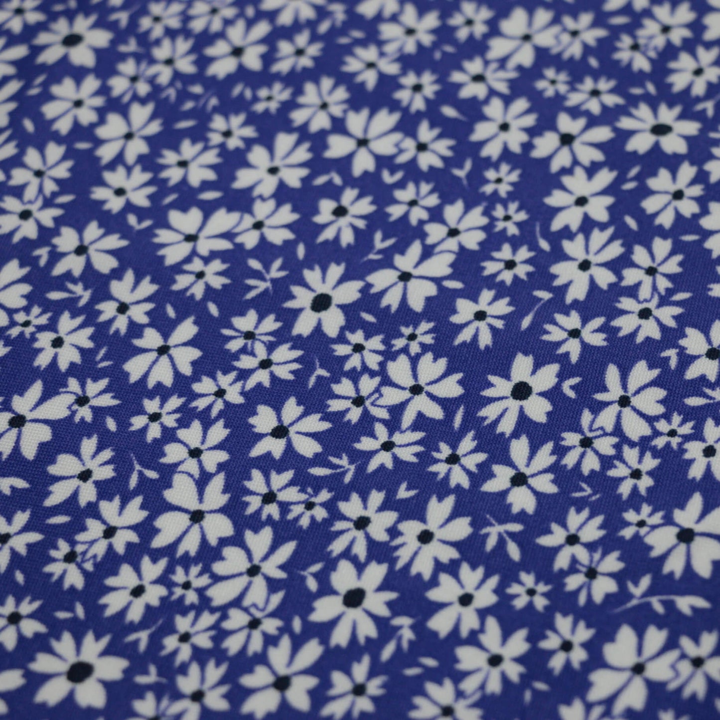 Blue Floral Jersey per/metre
