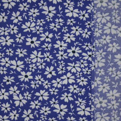 Blue Floral Jersey per/metre